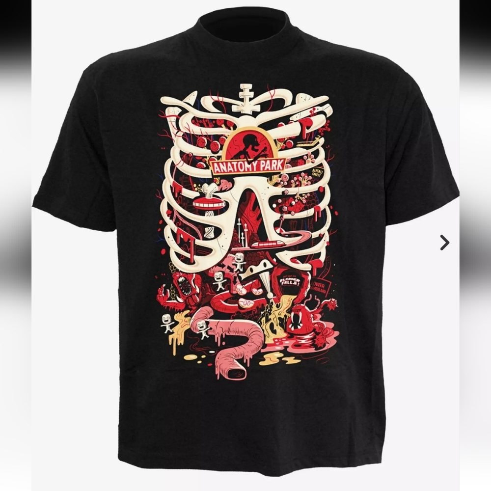Rick And Morty Anatomy Park black short sleeve graphic tee XL  MTV Cartoon Show